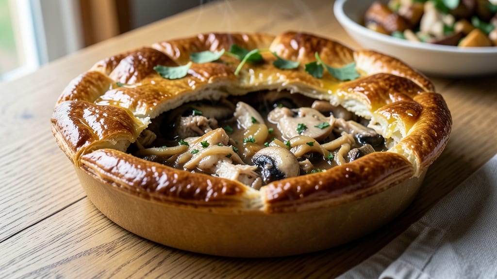 Australian Chicken Meat Pie Recipe: Golden Pastry Crust Hugs Savory Filling