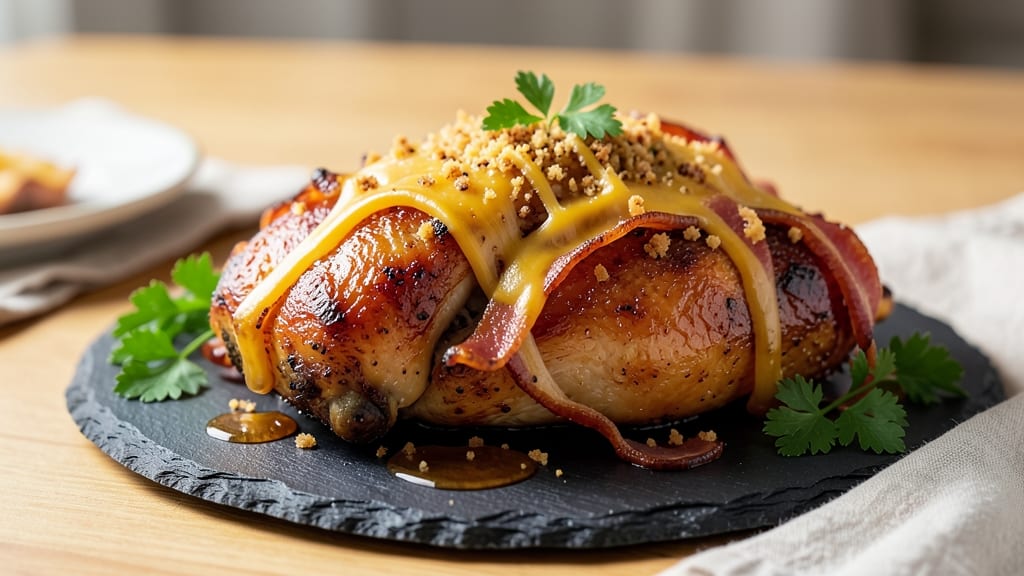 Baked Chicken With Bacon and Cheese Recipe: Crispy-Topped Bites That Shatter With Every Bite