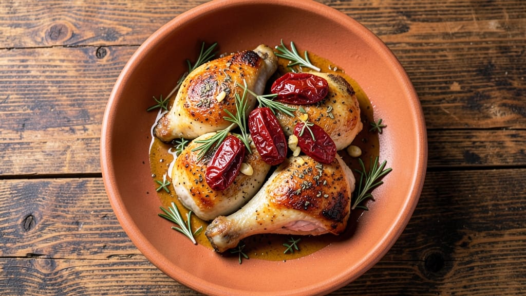 Baked Chicken With Sun-Dried Tomatoes Recipe: Mediterranean Herb Roast in One Pan