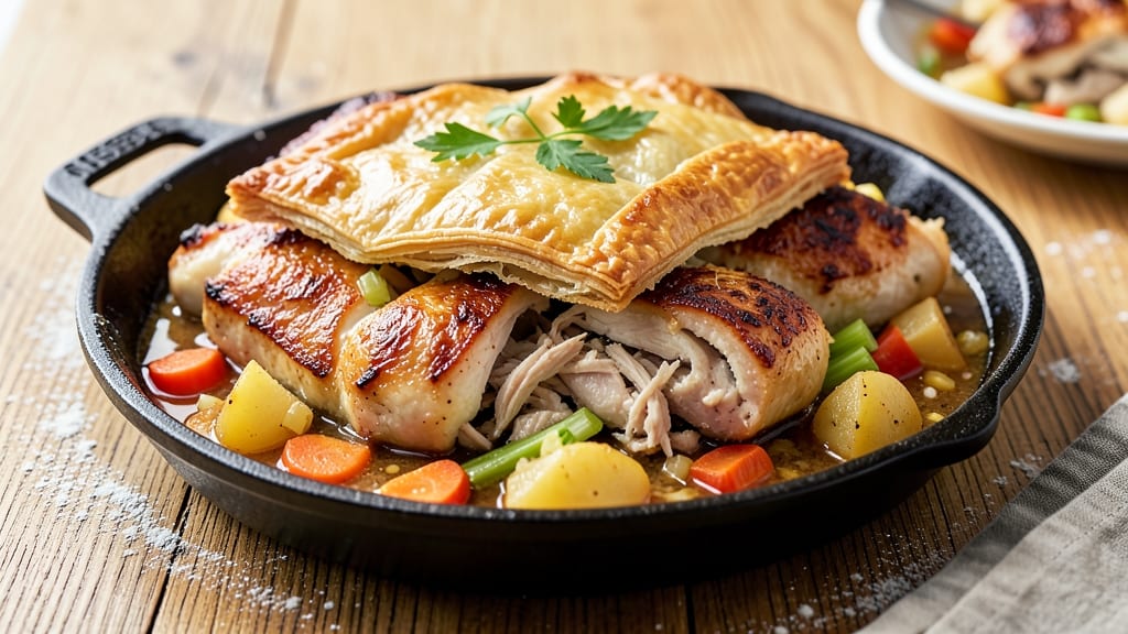 America's Test Kitchen Cast Iron Chicken Pot Pie Recipe: Flaky Crust, Savory Gravy, One-Pan Magic
