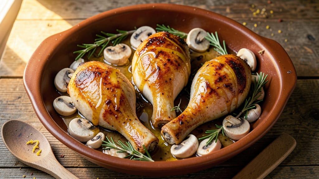 Baked Chicken Thighs With Mushrooms Recipe: Savory Herb-Crusted Bites in One Pan