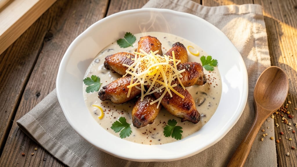 Baked Chicken Wings Recipe with Cream of Mushroom Soup: Cheesy Crispy Coating That Sticks