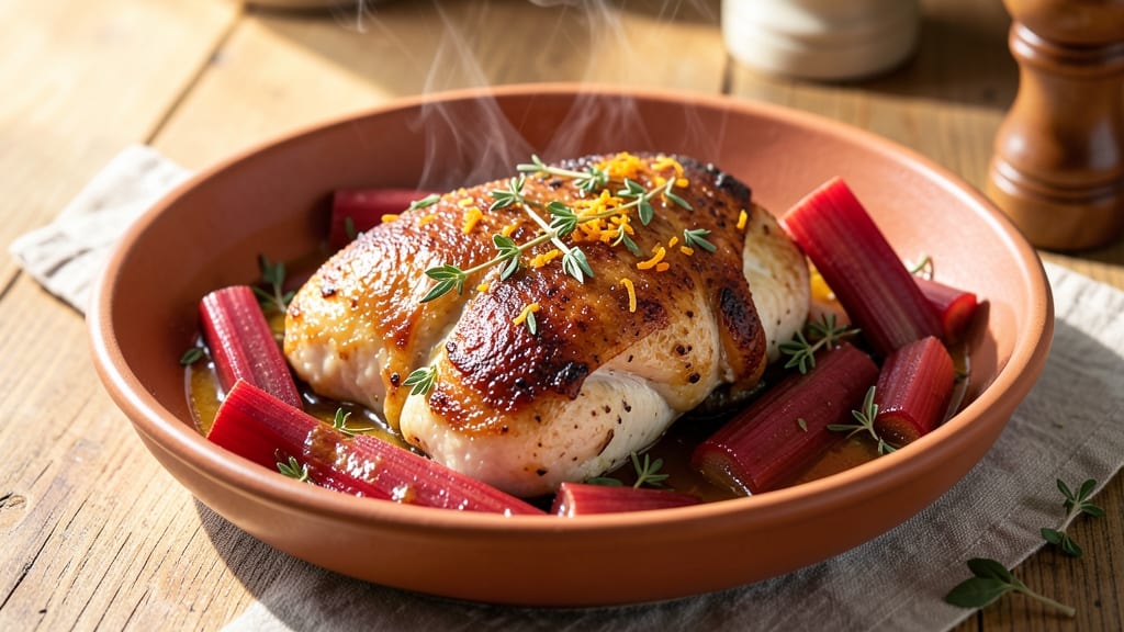 Baked Chicken And Rhubarb Recipe: Tart-Sweet Balance in One Pan