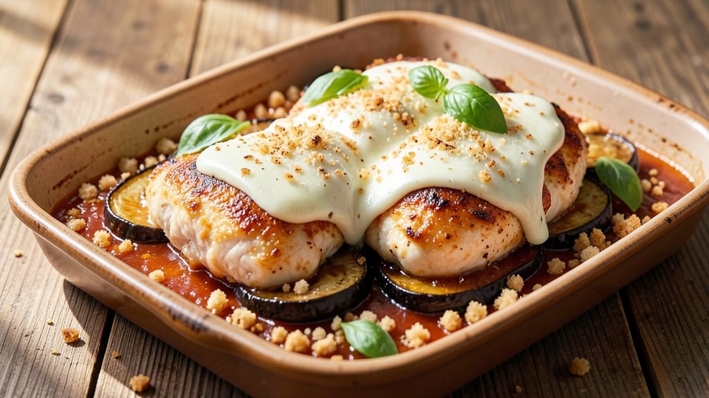 Baked Chicken and Eggplant Parmesan Recipe: Crispy Parmesan Layers With Juicy Centers