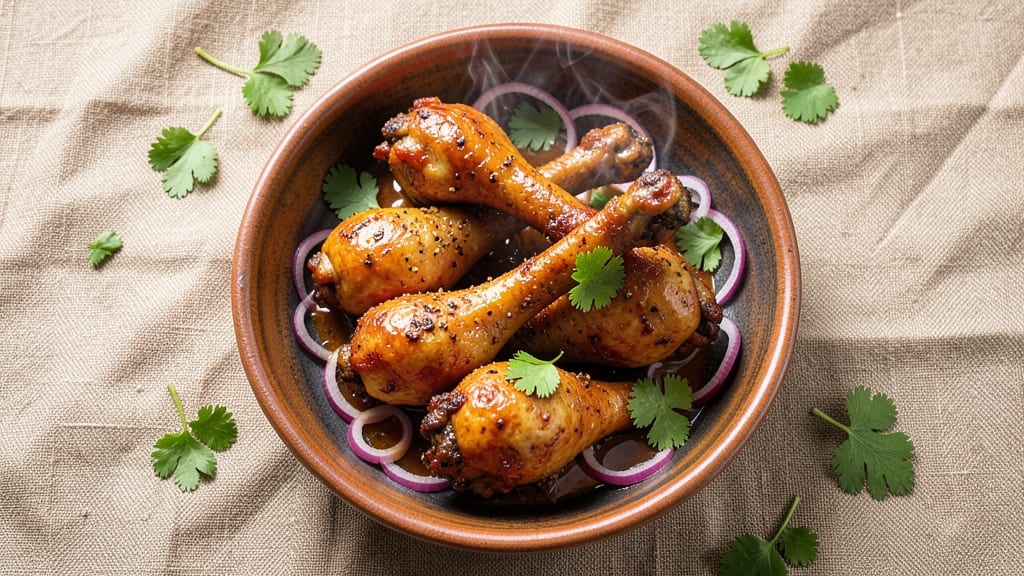 Baked Chicken Drumsticks Indian Recipe: Garlic-Tamarind Glaze Locks in Spice