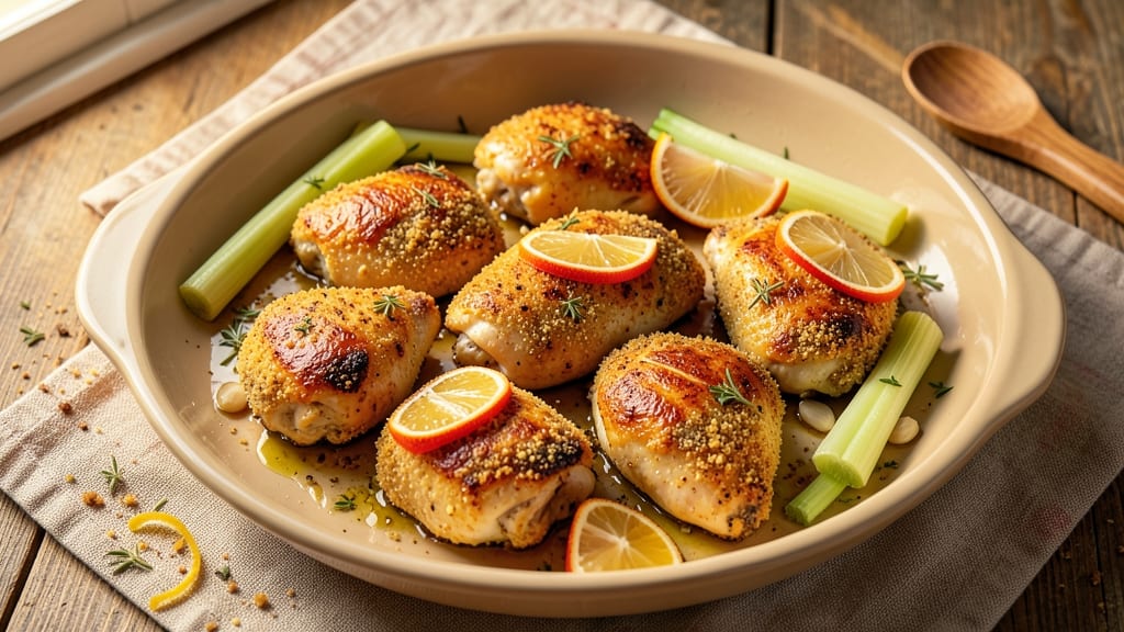Baked California Chicken Recipe: Crispy Celery Herb Crunch With Juicy Centers
