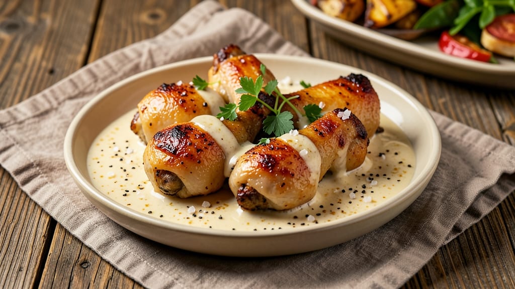 Baked Chicken Legs Recipe With Cream Of Chicken: Buttery Crisp Skin and Velvety Sauce Harmony