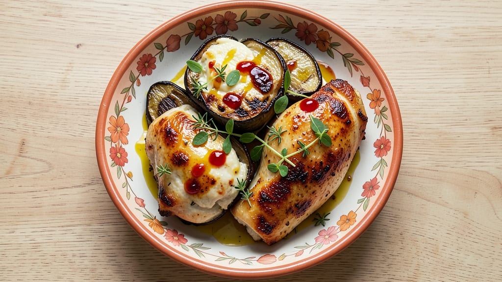 Baked Chicken And Eggplant Recipe: Mediterranean Herb-Crusted One-Pan Bake