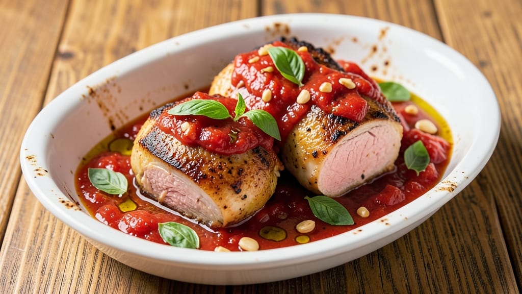 Baked Tomato Basil Chicken Recipe: Herb-Infused Roast With Juicy Centers