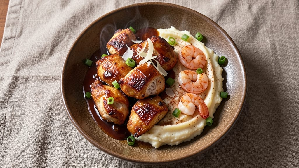 Applebee's Copycat Bourbon Chicken And Shrimp Recipe: Crispy Parmesan Crust With Sticky Sweet Glaze