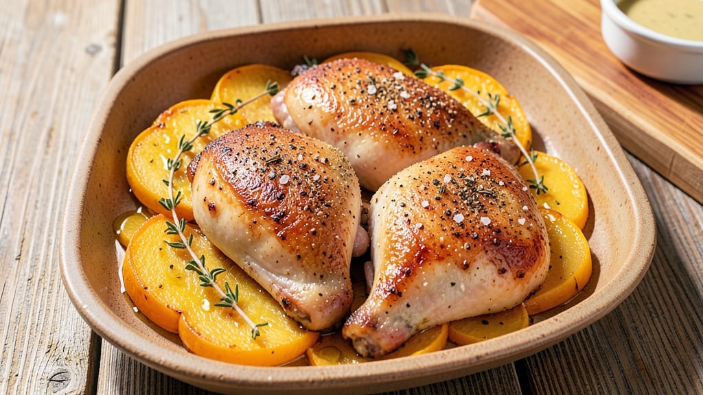 Baked Chicken and Yellow Squash Recipe: One-Pan Herb-Roasted Harmony
