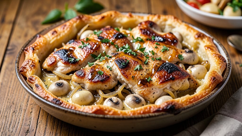 Baked Chicken Pie Recipe: Golden Crust Hugs Savory Chicken Filling