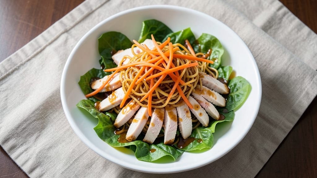 Applebee's Oriental Chicken Salad Copycat Recipe: Crunchy Celery Crown Over Creamy Vanilla Shake Dressing