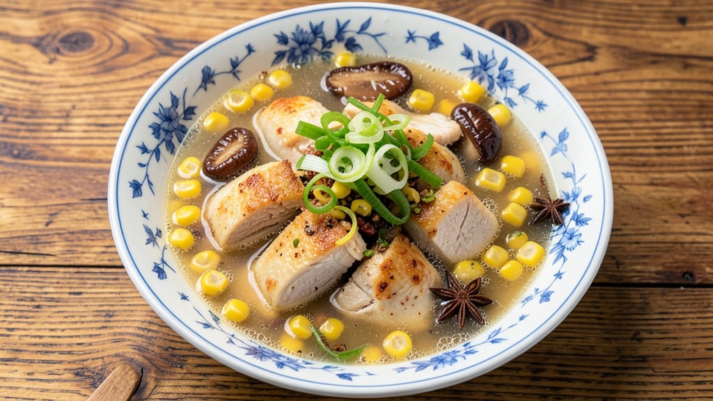 Authentic Chinese Chicken and Corn Soup Recipe: Fragrant Ginger-Shiitake Broth Magic