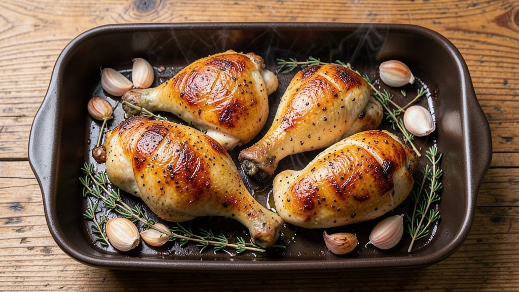 Baked Chicken Thighs and Drumsticks Recipe: Crispy Skin, Juicy Meat in One Pan