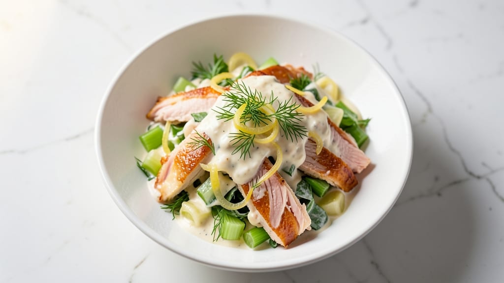 Copycat Arby's Chicken Salad Recipe: Vanilla Shake Layers and Celery Crown Crunch