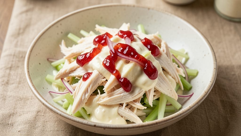 Copycat Chick-Fruity Fran Chicken Salad Recipe: Vanilla Shake Swirls with Celery Crown Crunch