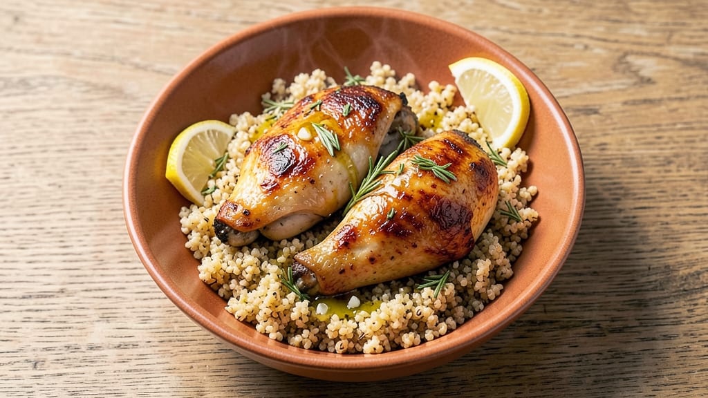 Baked Chicken Thighs and Quinoa Recipe: Herb-Infused Crisp Skin, Fluffy Quinoa Harmony