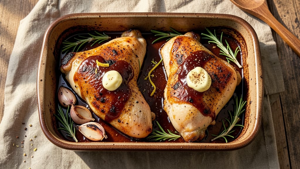 Baked Chicken Thighs With Barbecue Sauce Recipe: Crispy Skin, Sticky Glaze in One Pan