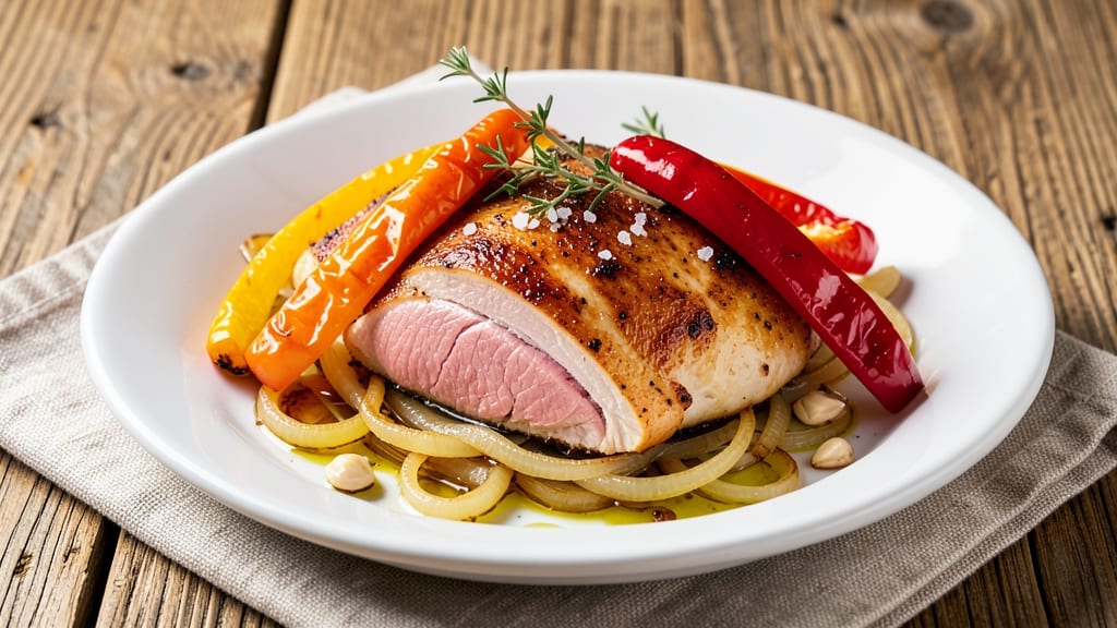 Baked Chicken Breast With Peppers And Onions Recipe: One-Pan Herb-Roasted Harmony