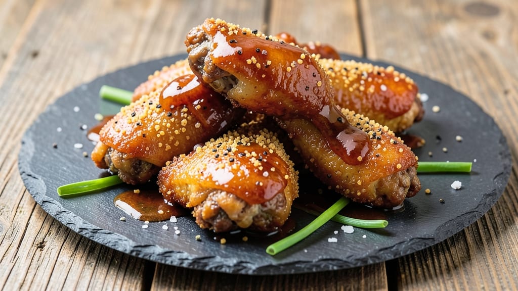 Wingstop Copycat Chicken Wings Recipe: Crispy Celery Crown Crunch Over Vanilla Shake Swirls